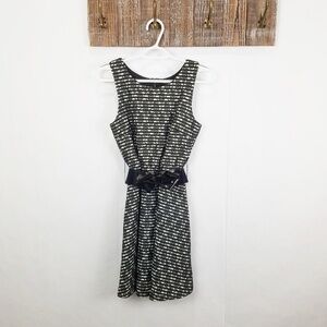 HeartSoul Dress XS Striped Sleeveless Fit n Flare Mini with Lace Overlay